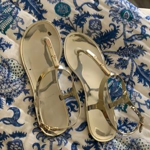 BCBG gold sandals